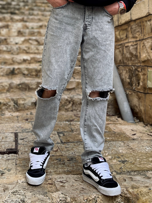 Denim jeans silver gray